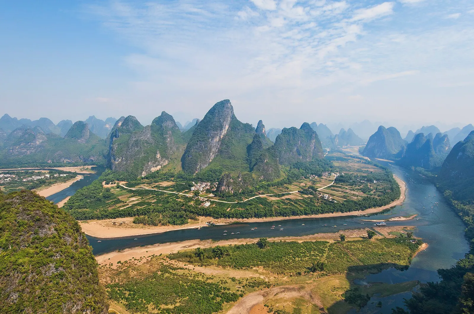 Karst peaks rising from the Li River
