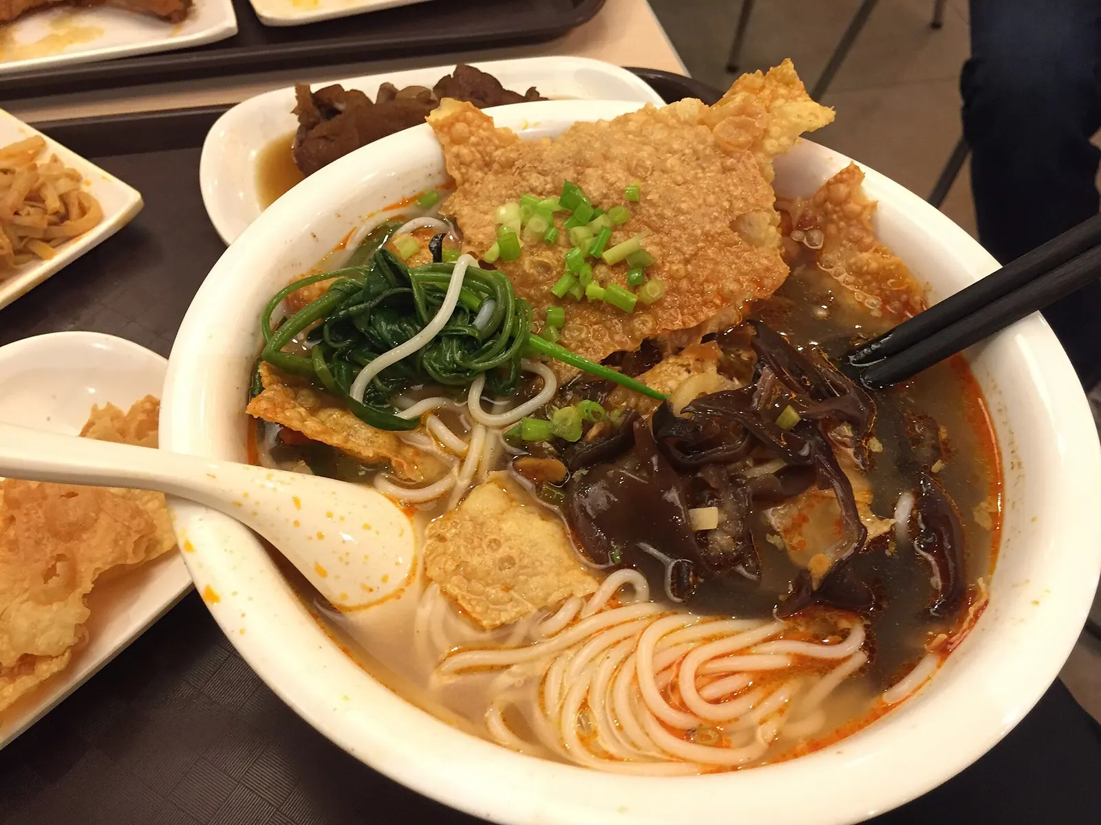 A bowl of luosifen snail rice noodles